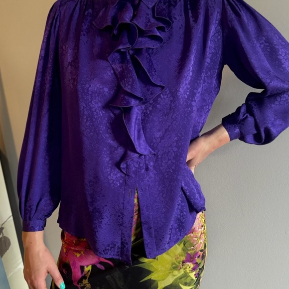 Vintage Floral Purple Ungaro Blouse - Picture 2 of 13